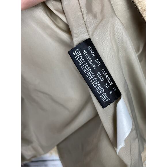 WILSONS LEATHER MAXIMA Womens jacket Tan Suede Medium Vintage Fringe Y2K Western - Picture 13 of 14